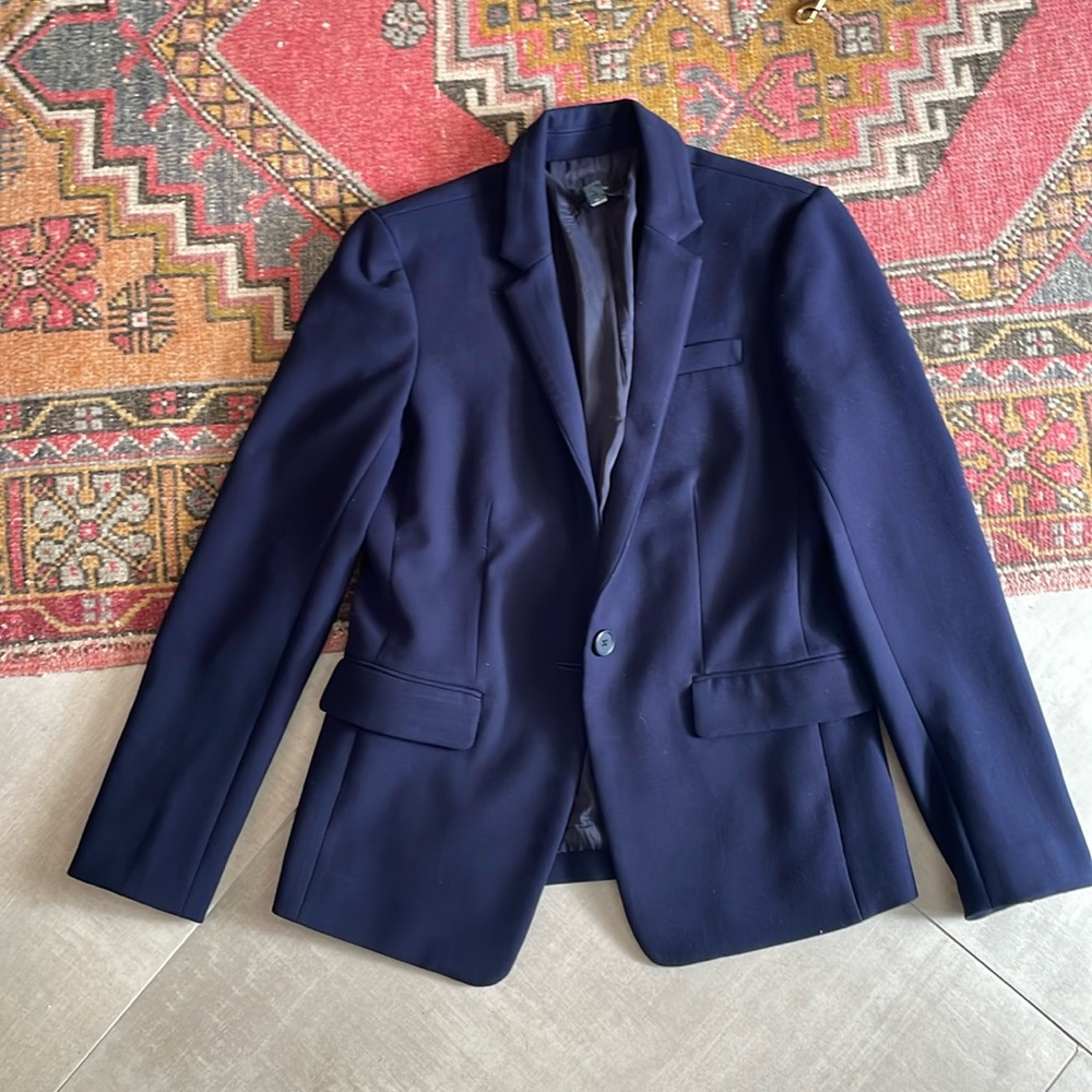 J. Crew Regent blazer navy blue lined preppy